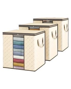 Large Foldable Storage Bins with Handles (3-Pack)
