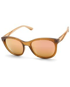 North Beach Safina Crystal Brown/Brown-Gold Mirror Polarised Women's Sunglasses