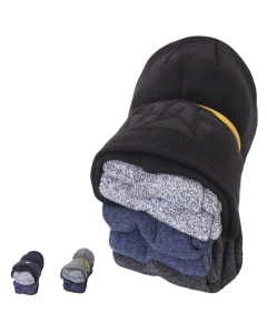 6pcs CAT Beanie & Socks Bundle Pack Caterpillar Warm Winter Kit - Assorted