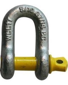 D Shackle 10mm 1T Rated Yellow