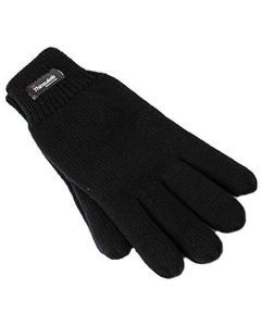 Dents 3M Thinsulate Womens Full Finger Knit Black Gloves - Polar Fleece Thermal Insulation
