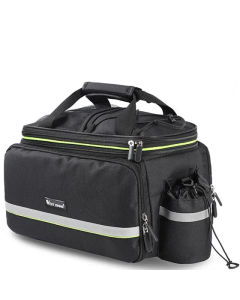 3-in-1 Waterproof Bike Trunk Bag Canvas Travel Luggage Black