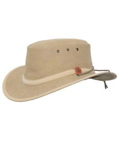 Argyle Synthetic Micro Suede Waterproof Hat with Chin Strap and Toggle - Sand