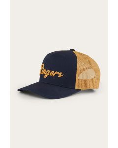 Ringers Western Hackett Trucker Baseball Cap Hat in Navy/Clay