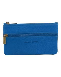 Pierre Cardin Womens Genuine Leather RFID Coin Purse Wallet - Aqua