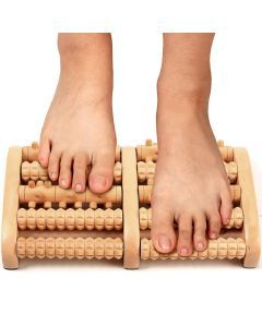 1pc Wooden Foot Massager Roller for Plantar Fasciitis Relief(Brown)