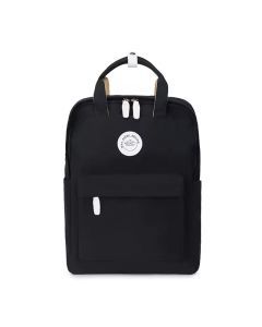 School Nylon Backpack for Teens and Women (Black)