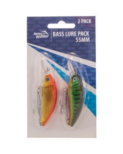 Jarvis Walker 55mm Bass Lure Pack - 2 Pack of Hard Body Fishing Lures