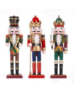 Hand-Painted Wooden Nutcracker Soldier Figurines (3PCS)