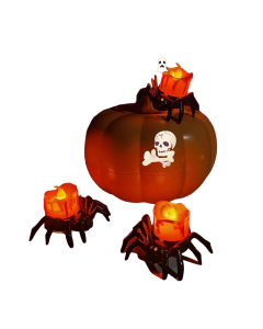 Arachnid Glow: 12Pack Halloween Spider Flameless Candlelight