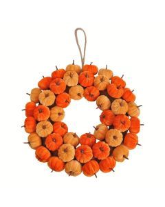 Faux Velvet Pumpkin Wreath Wall Hanging