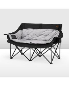 San Hima Folding Double Camping Chair Padded Portable Moon Chair Outdoor Black