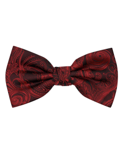 Formalaties Premium Tapestry Scarlet Red Bow Tie (Floral Paisley)