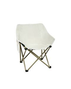 Levede Folding Camping Moon Chair Lightweight Outdoor Chairs Portable Seat Beige