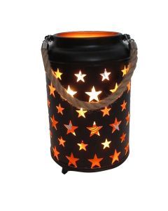 20cm Starry LED Lantern Light with Rope Handle Star Bedside Table Desk Lamp