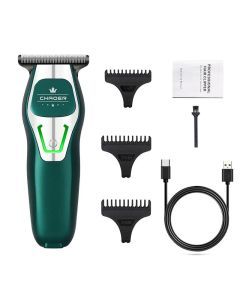 Professional Cordless Hair Clipper  T Blade 0mm Bald Trimmer Green