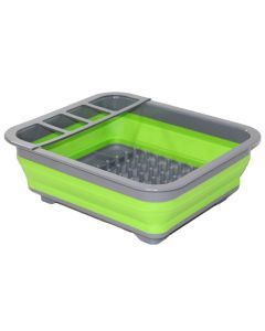 Collapsible Silicone Dish Drainer -  Green