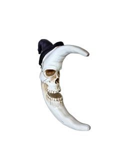 Skull Moon Hanging Halloween Decoration with Witch Hat