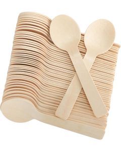 2400pcs 16cm Disposable Wooden Spoons - Eco Friendly Cutlery - Extra Strong (Bulk Pack)