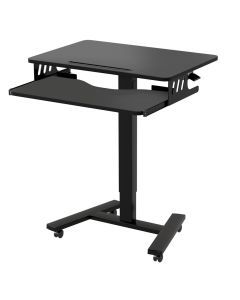 Levede Mobile Standing Desk Adjustable Height Computer Table Keyboard Tray Black