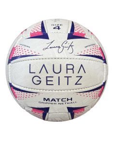 Laura Geitz Match Gripper Netball - Official Size 4 (Hand Sewn & Waterproof)