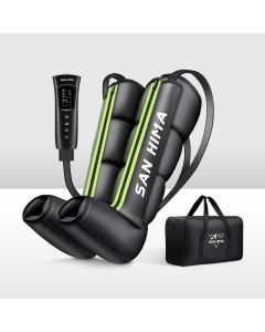 San Hima Air Compression Recovery Boots Full Leg Massager Relief Green Medium