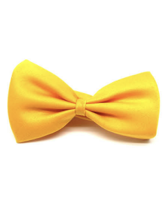 Mens Small Yellow Bow Tie (Pre-Tied Classic Formal Necktie)