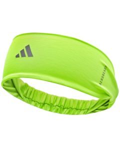 Adidas Wide Fit Aeroready Reflective Sports Headband - Lucid Lemon (Gym/Training Hairbands)