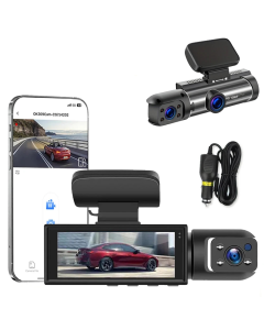 1080P WiFi Dual Lens Dash Cam Front Rear Car DVR Black