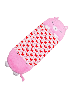 Kids Cartoon Plush Sleeping Bag Pillow Set (Pink)
