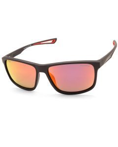 North Beach Tako Matte Black/Red Mirror Unisex Polarised Sunglasses