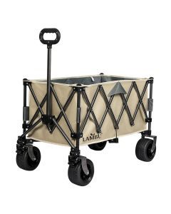 Lambu Folding Trolley Wagon Cart Outdoor Camping Shopping Beach Cart Khaki