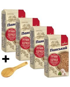 4kg Ukrainian Roasted Buckwheat Groats Kasha – 4 x 1kg Grechka + Wooden Serving Spoon