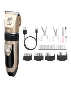Pawz Pet Clipper Cat Dog Grooming Trimmer Shaver Cordless Rechargeable Kit Gold
