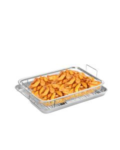 Stainless Steel Oven Grilling Basket with Double Handle