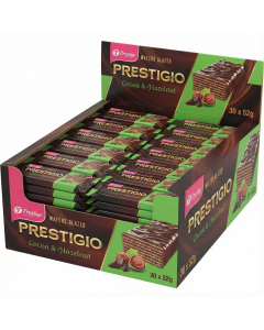 30x 52g Prestigio Glazed Wafers in Cocoa & Hazelnut Bulk - Product of Ukraine (1 Box)