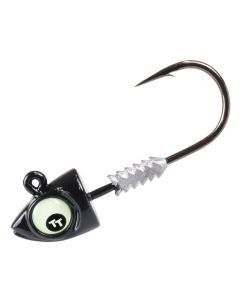 3 Pack of TT Fishing Big EyeZ Black Jigheads with Glow Eyes