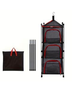 3-Tier Camping Storage Net Foldable Hanging Rack