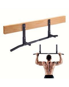Wall-Mounted Stainless Steel Pull-Up Bar Black