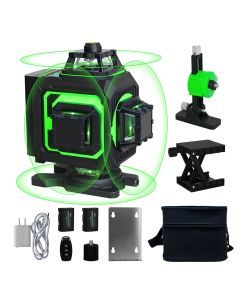 Traderight Laser Level 4D 16 Line 360Â° Green Self -Leveling with Remote Tripod