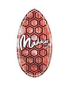 Maddog Wedge Plywood Skim Board 41" Inch Orange Hex Honeycomb Pattern