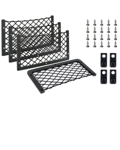 4PCS Framed Car Mesh Storage Net Bags 36x18CM Organizer Pockets Black