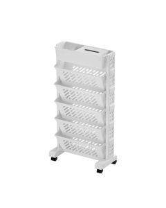 Floor Mounted Movable Bookshelf with Wheels