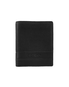 Dents Men's Pebble Grain Leather Bifold Wallet with Coin Purse & 4 Card Pockets - Black