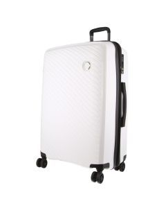 Pierre Cardin Inspired Milleni Checked Luggage Bag Travel Carry On Suitcase 75cm (124L) - White