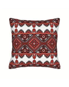 Ukrainian Square Cushion Pillow Cover – Traditional Print Folk w/ Zipper (45x45cm)