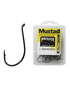1 Box of Mustad 92604NPBLN Penetrator Chemically Sharpened Fishing Hooks
