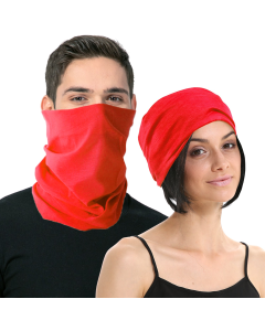 Red Seamless Tube Bandana - Neck Gaiter/Face Mask/Head Scarf for Ski & Snow