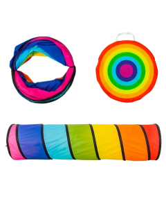 Pop-Up Pet Crawl Tunnel Tent with Toys