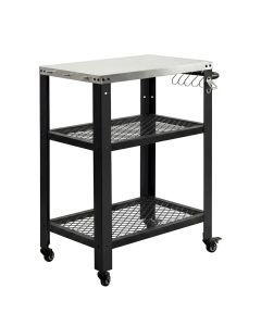 Levede Outdoor Kitchen Cart Mobile BBQ Grill Trolley Stainless Steel Prep Table